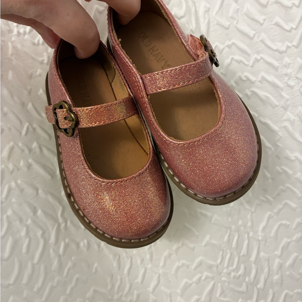 Glittery Pink Mary Jane Kids Shoes size 6